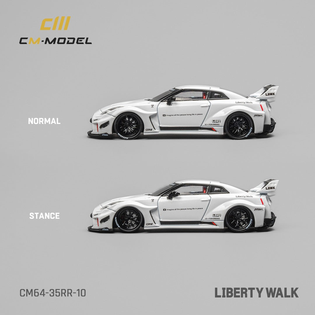 CM MODEL 1/64 Nissan LBWK Supersilhouette 35GT-RR White CM64-35RR-10