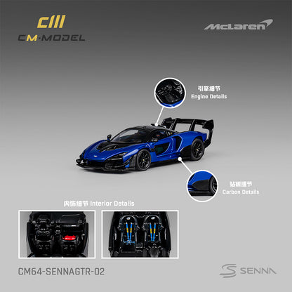 CM MODEL 1/64 Mclaren Senna GTR Metallic Blue CM64-SennaGTR-02
