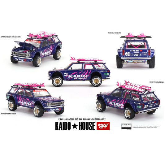 MINI GT x Kaido House 1/64 Datsun 510  4x4 Wagon Kaido Offroad V2 KHMG149