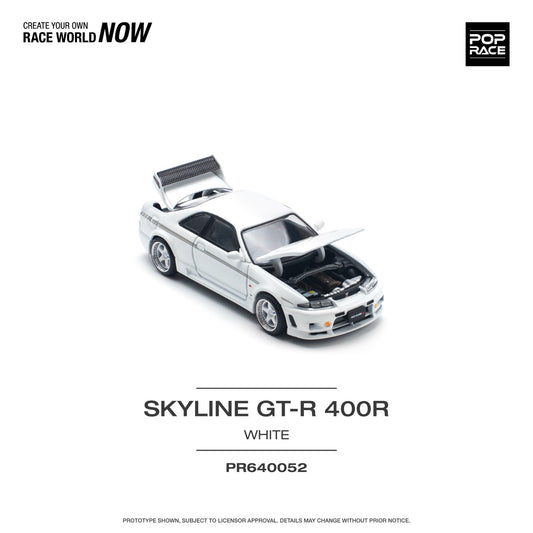 POPRACE 1/64 NISSAN GT-R R33 NISMO 400R - WHITE PR640052