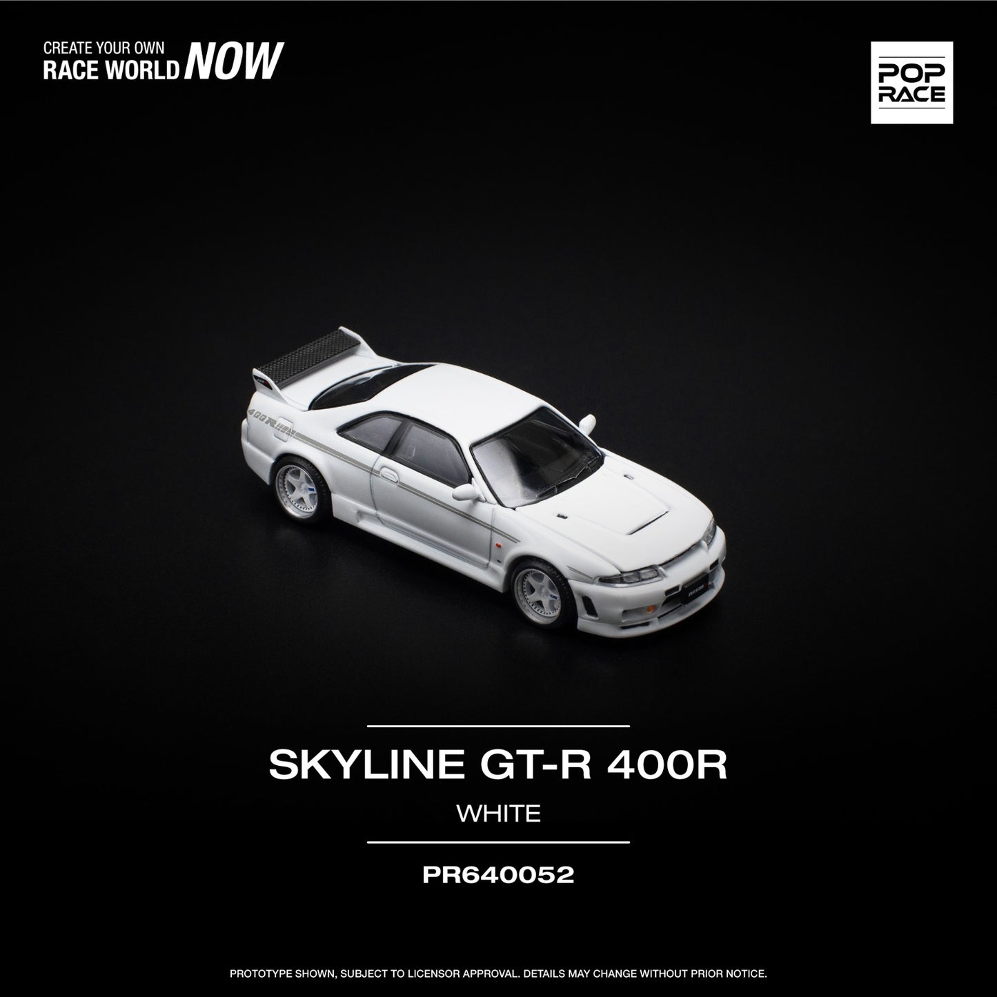 POPRACE 1/64 NISSAN GT-R R33 NISMO 400R - WHITE PR640052