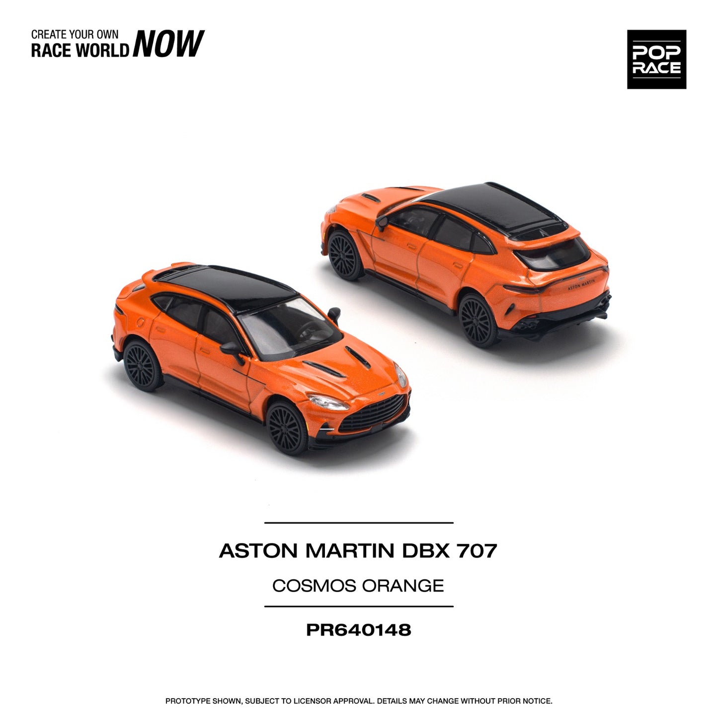 POPRACE 1/64 ASTON MARTIN DBX 707 - COSMOS ORANGE PR640148