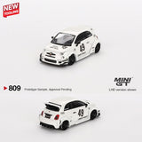 PREORDER MINI GT 1/64 LB-WORKS x Abas Works ABARTH 595 Gara White MGT00809-R (Approx. Release Date : Q4 2024 subject to manufacturer's final decision)