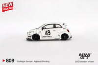 PREORDER MINI GT 1/64 LB-WORKS x Abas Works ABARTH 595 Gara White MGT00809-R (Approx. Release Date : Q4 2024 subject to manufacturer's final decision)