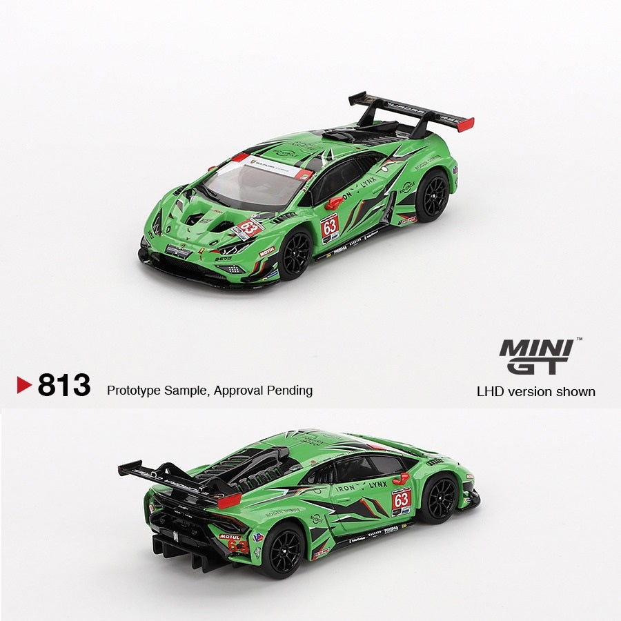 MINI GT 1/64 Lamborghini Huracán GT3 EVO2 #63 Iron Lynx  IMSA 2023  Daytona 24 Hrs. MGT00813-L