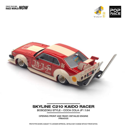 POPRACE 1/64 SKYLINE C210 KAIDO RACER (BOSOZOKU STYLE) - COCA COLA JP PR640135