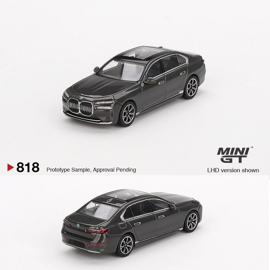 MINI GT 1/64 BMW i7 xDrive60 Dravit Grey LHD MGT00818-BL