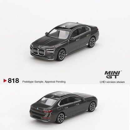MINI GT 1/64 BMW i7 xDrive60 Dravit Grey LHD MGT00818-BL