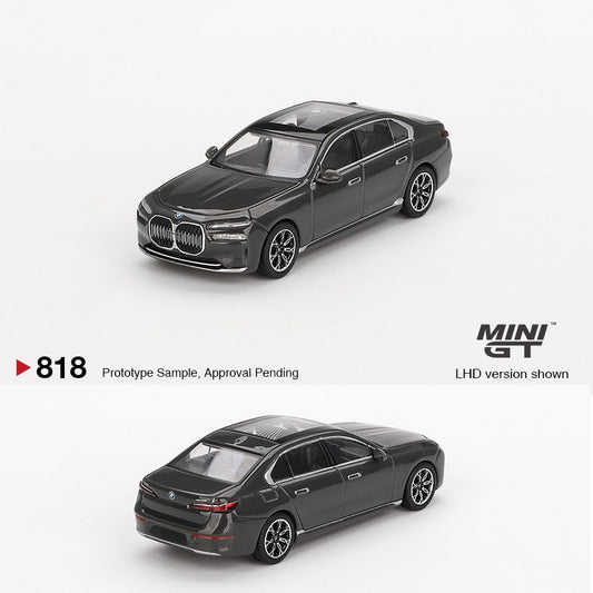 MINI GT 1/64 BMW i7 xDrive60 Dravit Grey LHD MGT00818-BL