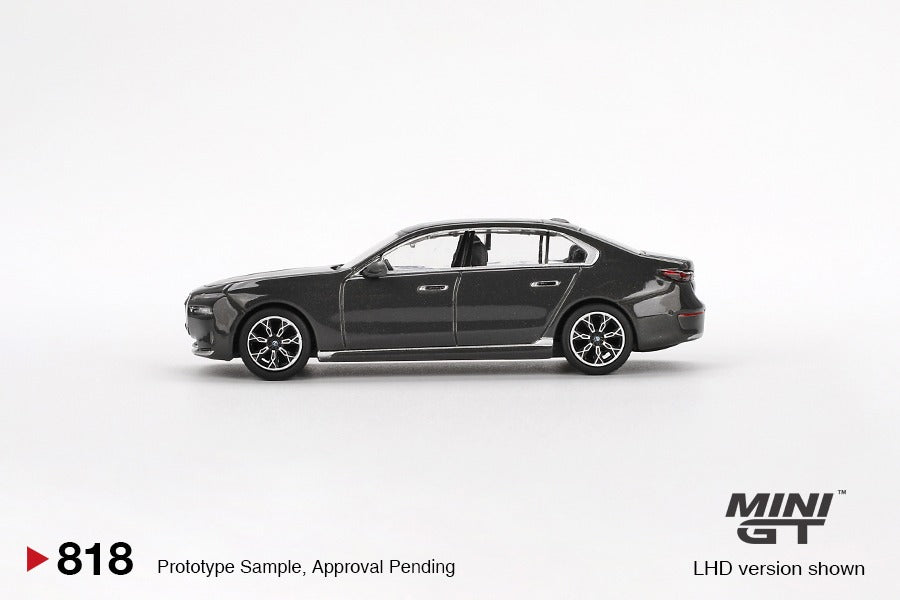 MINI GT 1/64 BMW i7 xDrive60 Dravit Grey LHD MGT00818-BL