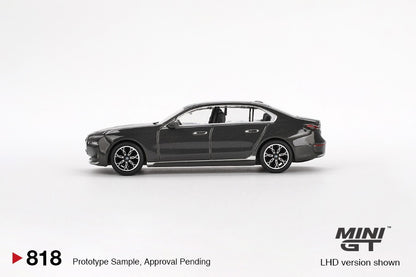 MINI GT 1/64 BMW i7 xDrive60 Dravit Grey LHD MGT00818-BL