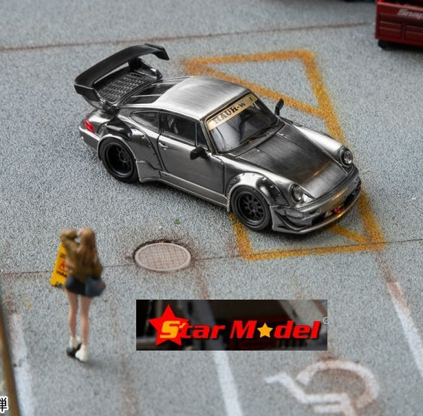 Star Model 1/64 RWB964 GT Wing - Raw Titanium