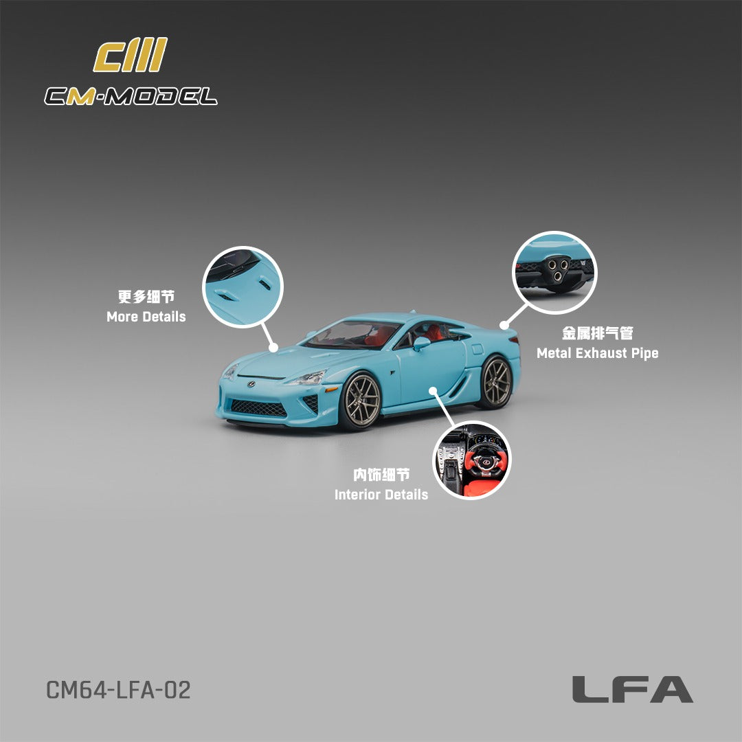 CM MODEL 1/64 Lexus LFA Baby Blue - CM64-LFA-02