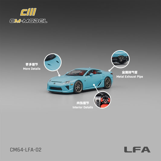 CM MODEL 1/64 Lexus LFA Baby Blue - CM64-LFA-02
