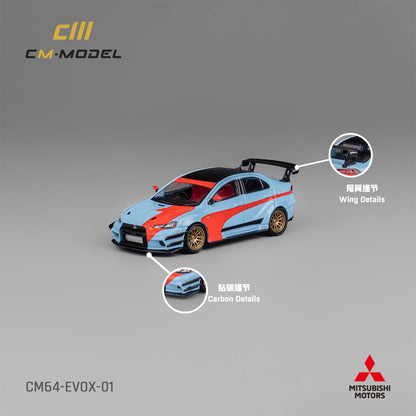 CM MODEL 1/64 Misubishi Lancer EvoX Varis Widebody (Orange/Blue) CM64-EVOX-01