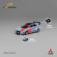 PREORDER CM MODEL 1/64 Misubishi Lancer EvoX Varis Widebody (Orange/Blue) CM64-EVOX-01  (Approx. Release Date : March 2025 subject to manufacturer's final decision)