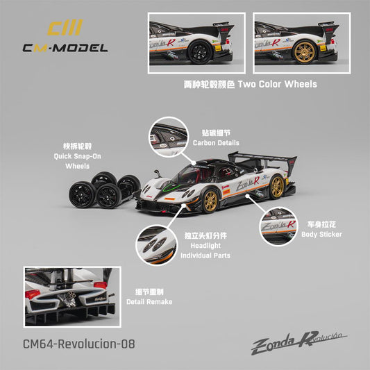 CM MODEL 1/64 Pagani Zonda Rev (White) CM64-Revolucion-08
