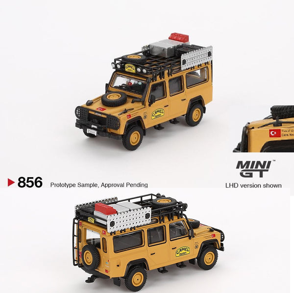 PREORDER MINI GT 1/64 Land Rover Defender 110 - 1989 Camel Trophy Amazon Team Turkey (Blister Packaging) LHD MGT00856-BL (Approx. Release Date : Q2 2025 subject to manufacturer's final decision)