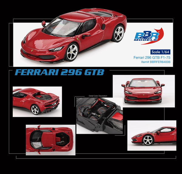 PREORDER BBR 1/64 Ferrari 296 GTB Rosso Imola BBRFER64006 (Approx. Release Date : Q2 2025 subject to manufacturer's final decision)