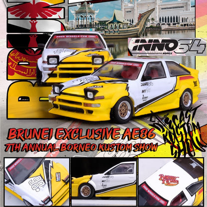 INNO64 1/64 TOYOTA SPRINTER TRUENO AE86 Brunei Diecast Kustom Show 2024 IN64-AE86T-BDKS24