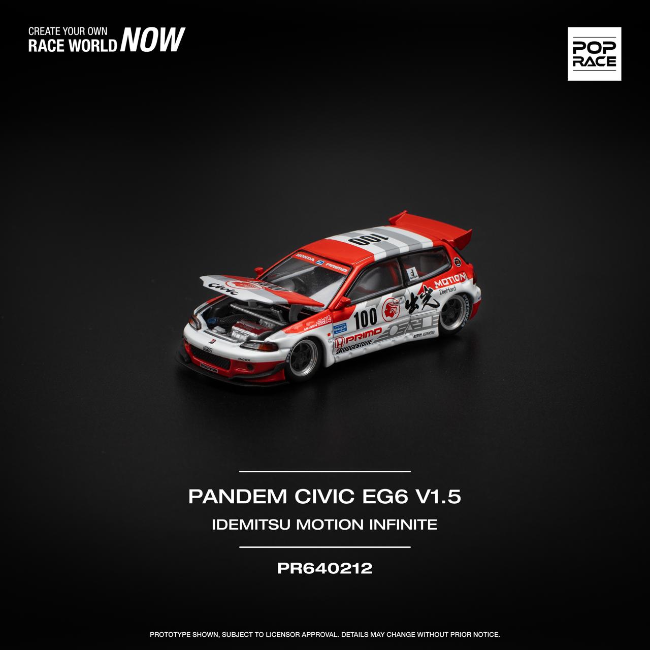 POPRACE 1/64 PANDEM CIVIC EG6 v1.5 IDEMITSU MOTION INFINITE PR640212