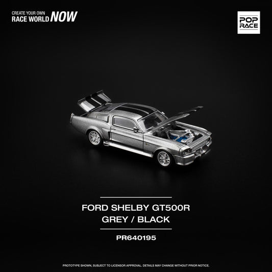 POPRACE 1/64  1967 SHELBY MUSTANG GT500 - GREY/BLACK PR640195