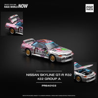 PREORDER POPRACE 1/64 NISSAN SKYLINE GT-R R32 #22 AXIA GROUP A PR640103 (Approx. Release Date: Q1 2025 and subject to the manufacturer's final decision)