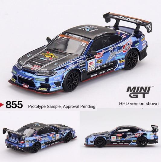 MINI GT 1/64 Nissan Silvia (S15) D-MAX  #70  D-MAX Racing 2023 D1 Grand Prix - Japan Exclusive  RHD / D1 Blister Packaging MGT00855-BL