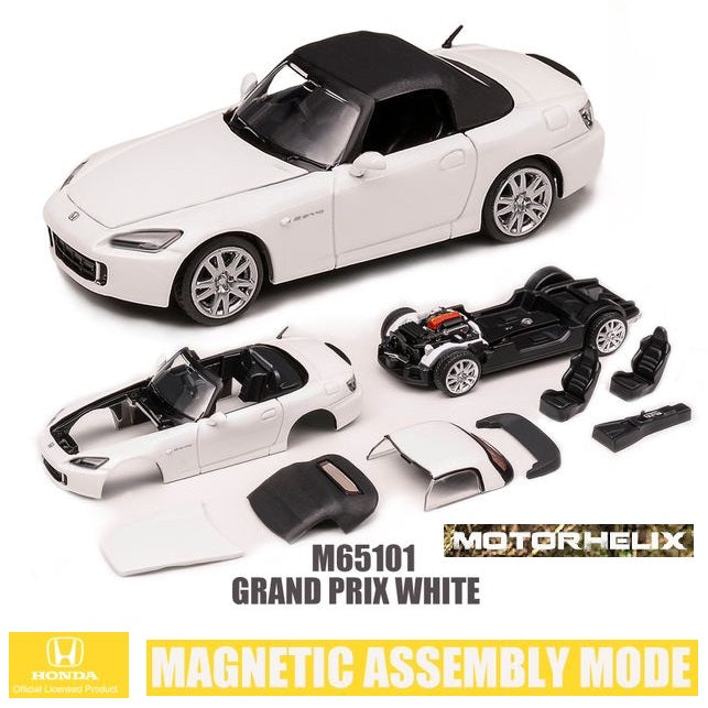 MOTORHELIX 1/64 Honda S2000 (AP2) - Grand Prix White (Magnetic Version)