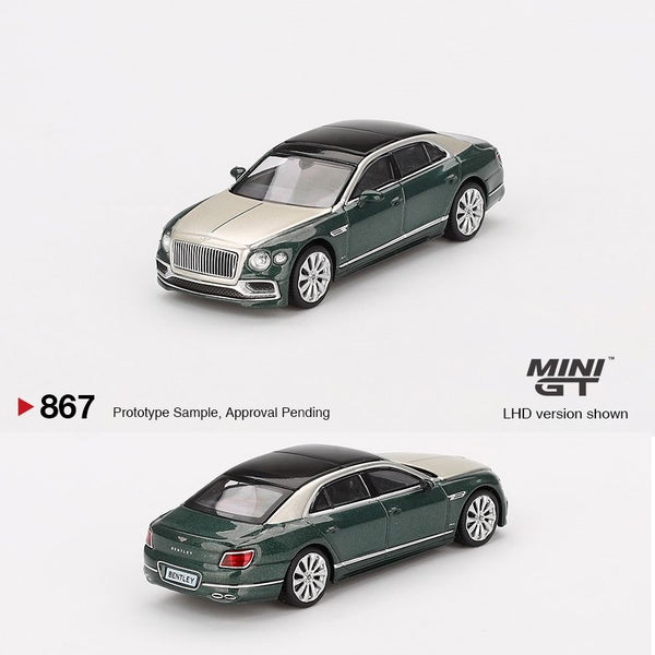 PREORDER MINI GT 1/64 Bentley Flying Spur White Sand Verdant MGT00867-L (Approx. Release Date : Q1 2025 subject to manufacturer's final decision)