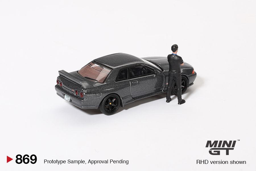 MINI GT 1/64 Nissan Skyline GT-R (R32) Nismo Gunmetal w/ Matsuda Figure (Tsugio Matsuda Collection) MGT00869-R