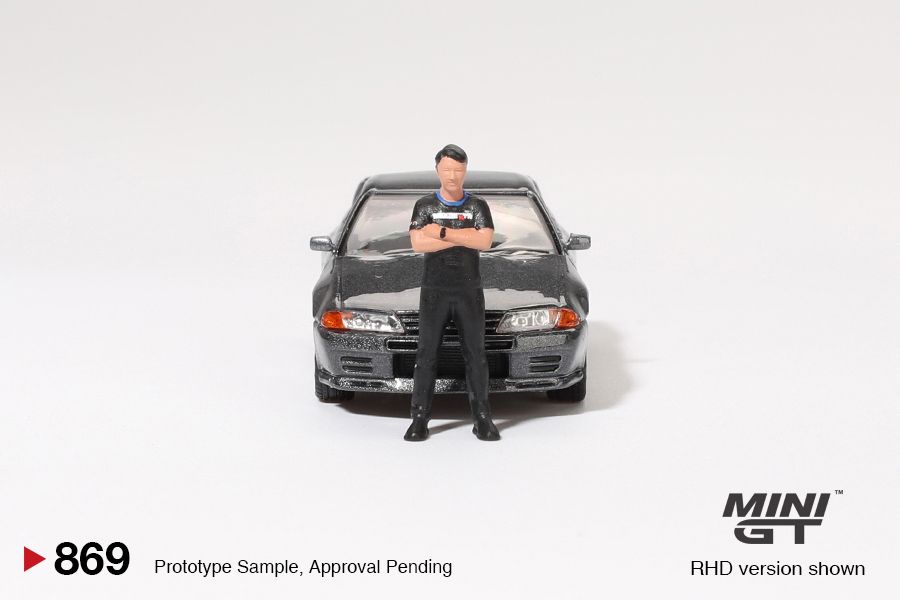 MINI GT 1/64 Nissan Skyline GT-R (R32) Nismo Gunmetal w/ Matsuda Figure (Tsugio Matsuda Collection) MGT00869-R