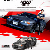 PREORDER MINI GT 1/64 Nissan Skyline GT-R (R32) Nismo Gunmetal w/ Matsuda Figure (Tsugio Matsuda Collection) MGT00869-R (Approx. Release Date : Q1 2025 subject to manufacturer's final decision)