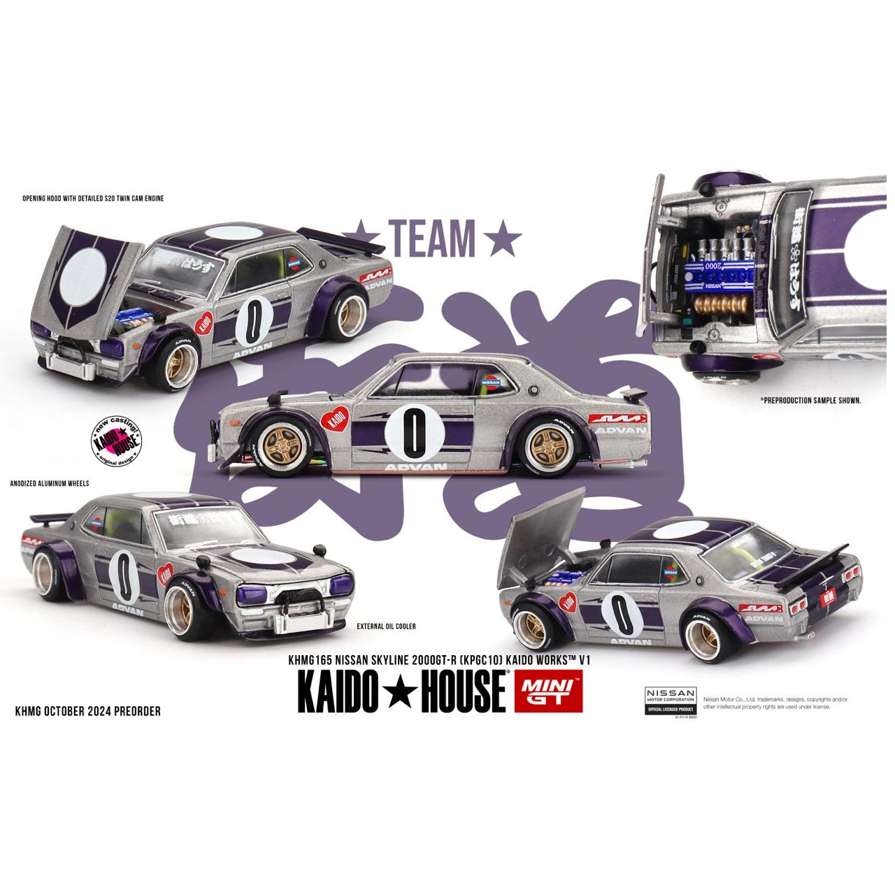 MINI GT x Kaido House 1/64 Nissan Skyline GT-R (KPGC10) Kaido Works V1 KHMG165