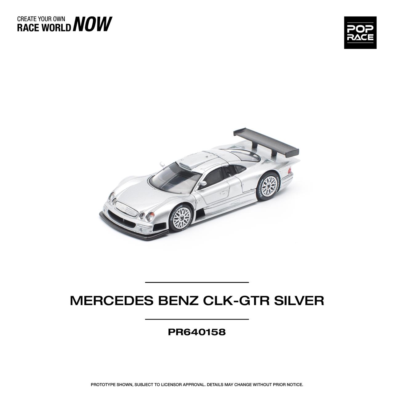 POPRACE 1/64 MERCEDES-BENZ AMG CLK GTR - SILVER PR640158