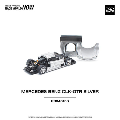 POPRACE 1/64 MERCEDES-BENZ AMG CLK GTR - SILVER PR640158