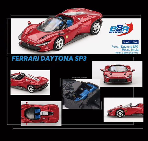 PREORDER BBR 1/64 Ferrari Daytona SP3 Rosso Imola BBRFER64019 (Approx. Release Date : Q2 2025 subject to manufacturer's final decision)