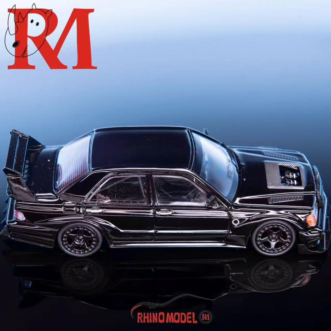 Rhino Model RM 1/64 Benz MERCEDES W201 190E - BLACK