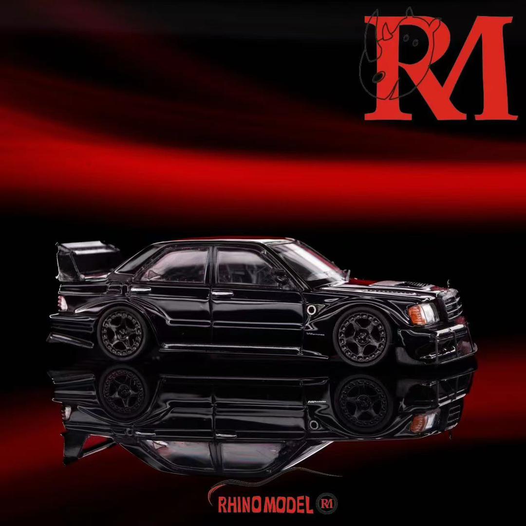 Rhino Model RM 1/64 Benz MERCEDES W201 190E - BLACK