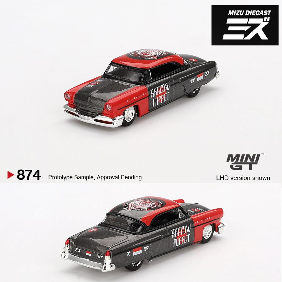 MINI GT 1/64 Lincoln Capri Hot Rod 1954 "Shadow Puppet"  MINI GT x MIZU Diecast 2024 MGT00874-BL