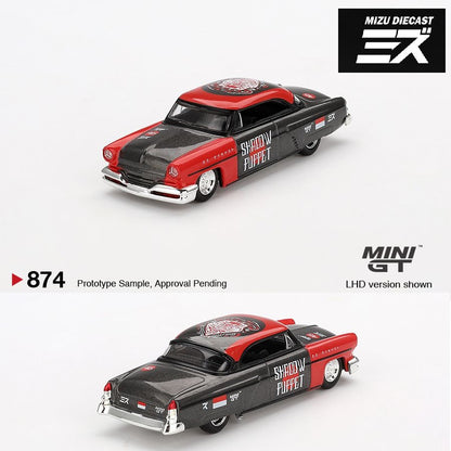 MINI GT 1/64 Lincoln Capri Hot Rod 1954 "Shadow Puppet"  MINI GT x MIZU Diecast 2024 MGT00874-BL