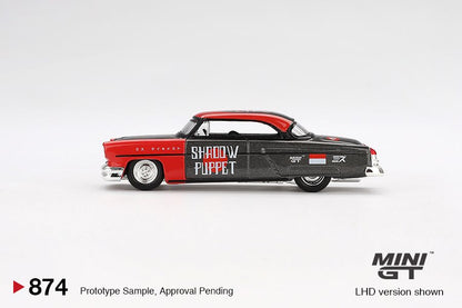 MINI GT 1/64 Lincoln Capri Hot Rod 1954 "Shadow Puppet"  MINI GT x MIZU Diecast 2024 MGT00874-BL