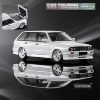 PREORDER MORTAL 1/64 BMW E30 Touring Lowside Rider version VENUS WHITE (Approx. Release Date : Q1 2025 subject to manufacturer's final decision)