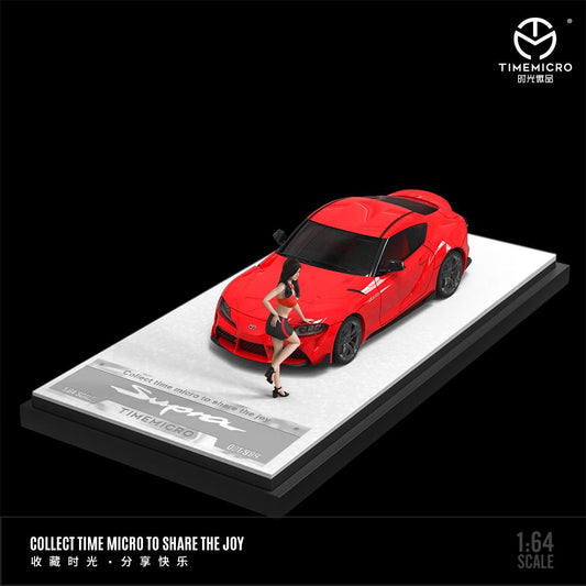TIME MICRO 1/64 Toyota A90 RED with Figurine - TM647402-1