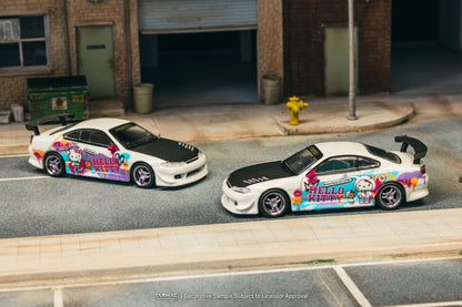 Tarmac Works 1/64 VERTEX Nissan (S15) Hello Kitty Drift Car (Indonesia Exclusive) T64G-023-HK2