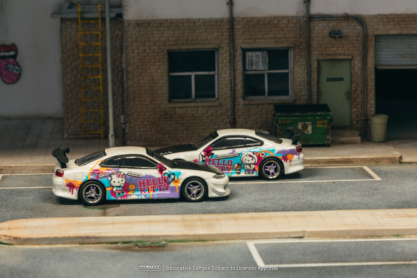 Tarmac Works 1/64 VERTEX Nissan (S15) Hello Kitty Drift Car (Indonesia Exclusive) T64G-023-HK2