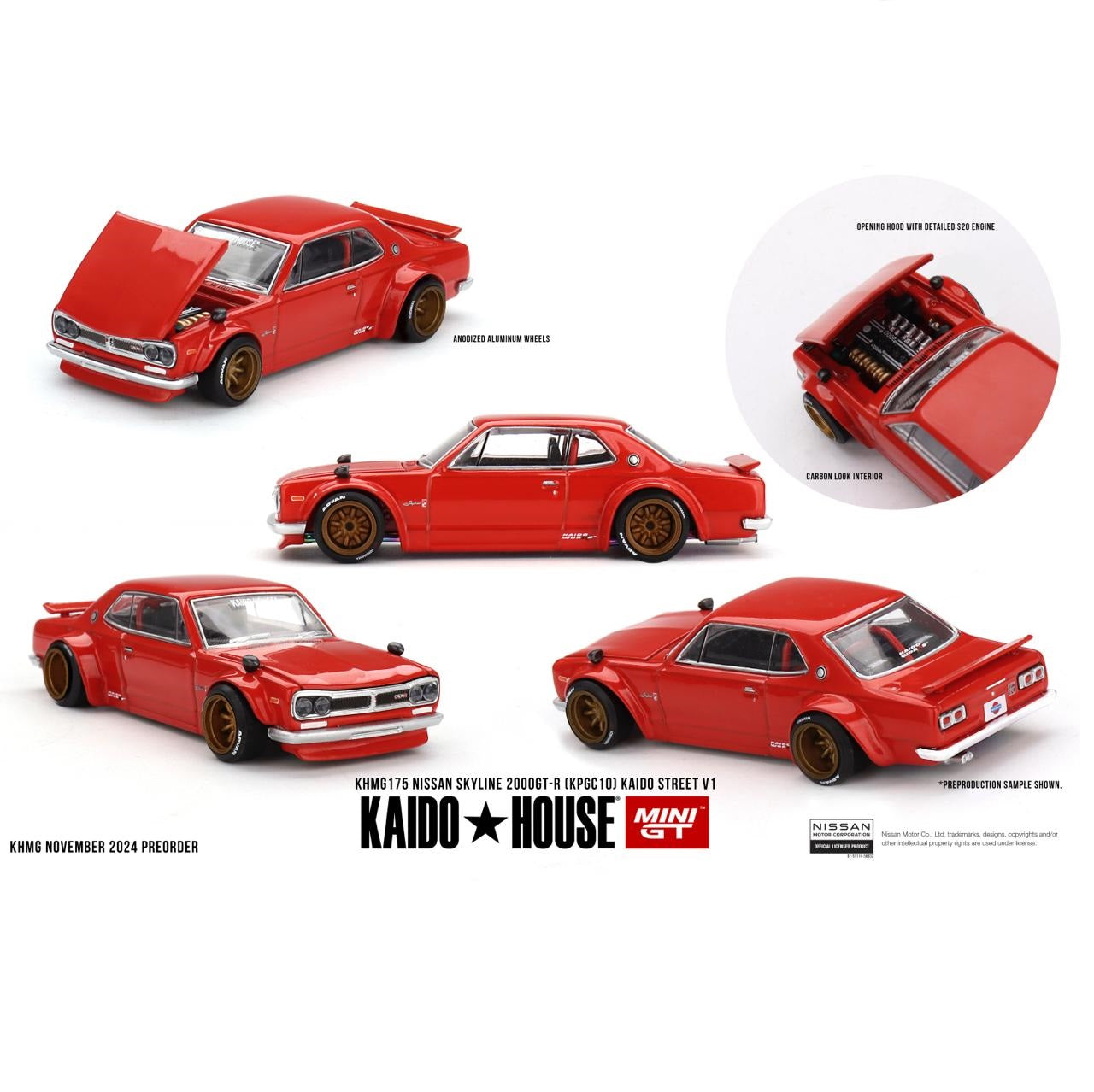 MINI GT x Kaido House 1/64 Nissan Skyline 2000GT-R (KPGC10) Kaido Street V1 KHMG175