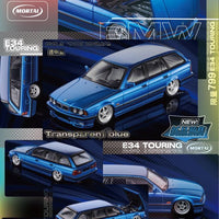 PREORDER MORTAL 1/64 BMW E34 Touring Lowside Rider version Transparent Blue (Approx. Release Date : Q1 2025 subject to manufacturer's final decision)