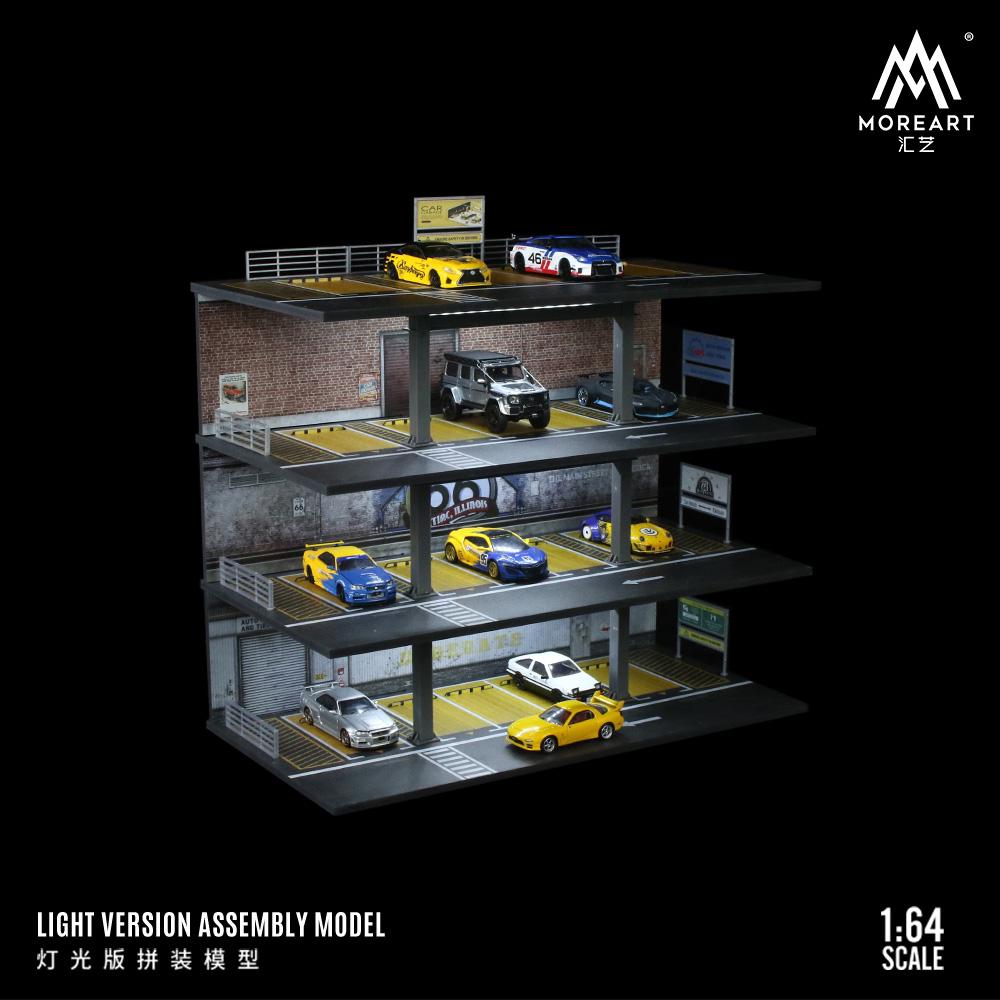 MoreArt 1/64 STEEL FRAME GARAGE PARKING LOT SCENE - American Style MO922002
