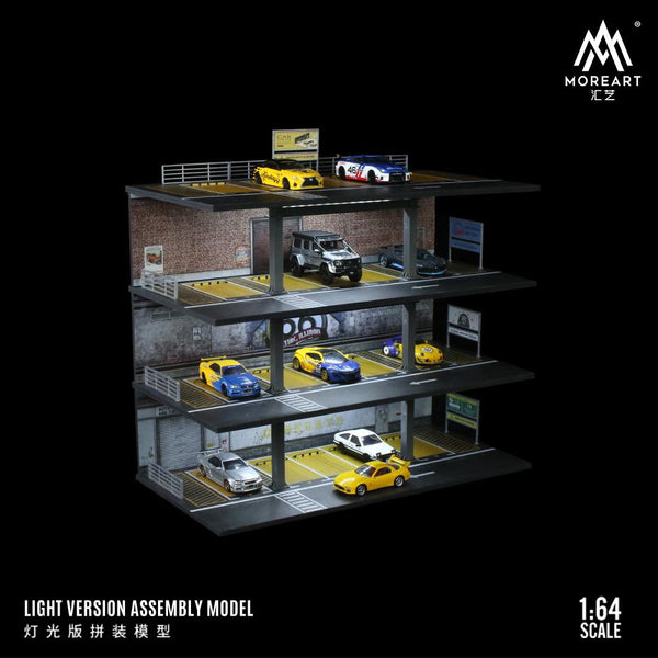 PREORDER MoreArt 1/64 STEEL FRAME GARAGE PARKING LOT SCENE - American Style MO922002 (Approx. Release Date : JAN 2025 subject to manufacturer's final decision)